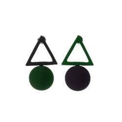 FEYLIE Ohrringe, modische einfache geometrische Dreiecke, runde Kombination, unregelmäßige Ohrringe, asymmetrische Ohrringe, passend für den täglichen Gebrauch, 3×1.8 for cm/1.18"×0.71", Acryl von FEYLIE