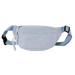 FEYLIE Schultertasche, modische Cord-Hüfttasche für Damen, stilvolle und praktische Bauchtasche, Brusttaschen für Freizeitausflüge, blau, app. 34x15x11cm /13.38x5.9x4.33in von FEYLIE