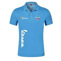 Poloshirt für Damen und Herren Kurzärmeliges T-Shirt mit Servizio Vespa Druck Lässige Business Tops für Zuhause/Reisen/Arbeit(Blue,M) von FEegar