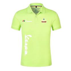 Poloshirt für Damen und Herren Kurzärmeliges T-Shirt mit Servizio Vespa Druck Lässige Business Tops für Zuhause/Reisen/Arbeit(Green,M) von FEegar