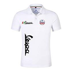 Poloshirt für Damen und Herren Kurzärmeliges T-Shirt mit Servizio Vespa Druck Lässige Business Tops für Zuhause/Reisen/Arbeit(White,L) von FEegar