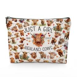 FFCTY Cow Pickle Pickleball Cheer Twirl Zumba, Anime-Foto, magische Katze, Maus, Geschenk, Kosmetiktasche für Frauen und Mädchen, GirlHighlandCows von FFCTY