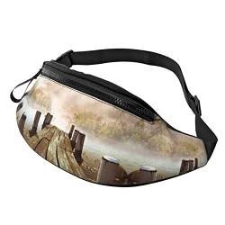 Bauchtasche mit Erdbeer-Muster, bedruckt, für Outdoor-Sport, Freizeit, Sport, Hüfttasche für den Alltag, lässige Brusttasche für Männer und Frauen, Lake House Print, Einheitsgröße von FFEXS