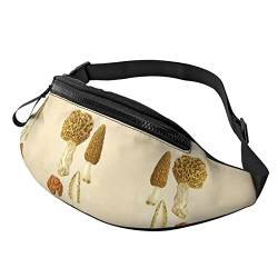 Blaue Schmetterlinge Print Herren und Damen Freizeit Sport Hüfttasche Outdoor Sport Fanny Pack Alltag Casual Brusttasche, Vintage-Pilz-Zeichnungen, Einheitsgröße von FFEXS