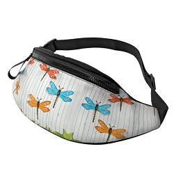 Dark Path Print Outdoor Sport Fanny Pack Freizeit Sport Hüfttasche Alltag Casual Brusttasche für Männer und Frauen, Libellenzaun-Druck, Einheitsgröße von FFEXS