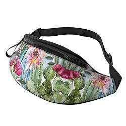 Herbst Ahornblatt-Druck Herren und Damen Freizeit Sport Hüfttasche Outdoor Sport Fanny Pack Alltag Casual Brusttasche, Kaktus Sukkulente Rose Print, Einheitsgröße von FFEXS