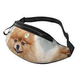 Leuchtturm Hintergrund Druck Herren und Damen Freizeit Sport Hüfttasche Outdoor Sport Fanny Pack Alltag Casual Brusttasche, Hund mit Blumendruck, Einheitsgröße von FFEXS