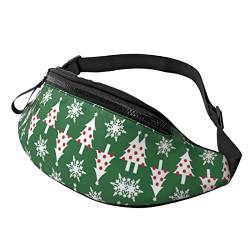 Niedliches lustiges Faultier Entspannen auf dem Baum Druck Herren und Damen Freizeit Sport Hüfttasche Outdoor Sport Bauchtasche Alltag Casual Brusttasche, Weihnachtsbaummuster-Druck, Einheitsgröße von FFEXS