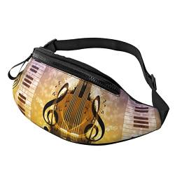 Snowmobile Print Herren und Damen Freizeit Sport Hüfttasche Outdoor Sport Fanny Pack Alltag Casual Brusttasche, Abstrakter Musikdruck, Einheitsgröße von FFEXS