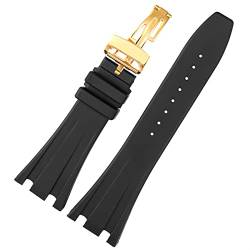 FFHAO Schwarzes Silikon-Gummi-Armband für Audemars für Piguet-Armband, 28 mm, AP-Armband, Herrenarmband, Schmetterlingsschnalle, Werkzeuge, 28mm, Achat von FFHAO