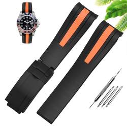 FFHAO Wasserdichtes Gummi Silikon Armband Fit Für Rolex-Uhr männer 20mm 22mm faltschließe uhr zubehör, 22 mm, Achat von FFHAO