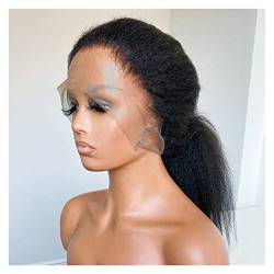 Damenperücken Haarersatz Perücken Perücke 180% Dichte schwarze Spitzefrontperücke for Frauen mit Babyhaar-synthetischen Perücken Perücke für Mode (Size : 24inches) von FFNUM