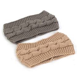 Haarbänder für Frauen 2PCS Winter Headbands For Women Warmer Knit Soft Elastic Crochet Headband Chunky Head Wrap Haarzubehör Haarbänder ( Color : Y49 ) von FFNUM