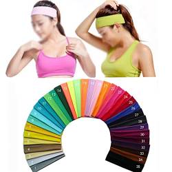 Haarbänder für Frauen 35 Stück Stretch-Stirnbänder for Frauen, Workout, Yoga, Laufen, Sport, Haarbänder, Haarwickel, Haarschmuck Haarzubehör Haarbänder von FFNUM