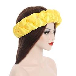 Haarbänder für Frauen Hair Braided Headband Chunky Wide Plaited Braids Hairpiece Women Girl Beauty Accessory Haarzubehör Haarbänder ( Color : Y74 ) von FFNUM