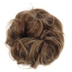 Haargummi Verlängerung Messy Bun Hair Pieces Extensions, Curly Wave Synthetic Chignon Hairpiece mit Gummiband, Donut Hair Bun Scrunchie for Frauen Mädchen Easy Scrunchies Haarteil ( Color : 103 ) von FFNUM