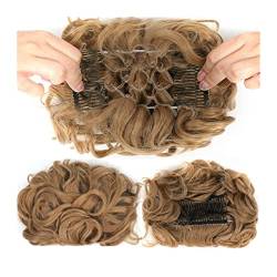 Haargummi Verlängerung Messy Curly Hair Bun Extensions Synthetic Updo Hairpiece Chignons Easy Stretch Hair Combs Clip in Pferdeschwanz-Verlängerungen for Frauen Easy Scrunchies Haarteil ( Color : 12H2 von FFNUM
