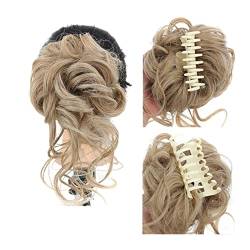 Haargummi Verlängerung Messy Curly Hair Dutt Haargummis Verlängerung, 1 STÜCKE Curly Wellig Synthetic Bun Hair Piece Claw Clip Haarknoten Chignon for Frauen Mädchen Easy Scrunchies Haarteil ( Color : von FFNUM