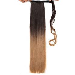 Pferdeschwanz-Erweiterung Langer, gerader, synthetischer Pferdeschwanz, Haarverlängerung, um Pferdeschwanzverlängerungen, natürliches Haarteil, Kopfbedeckung, Kunsthaar für Damen Daily Wear (Color : von FFNUM