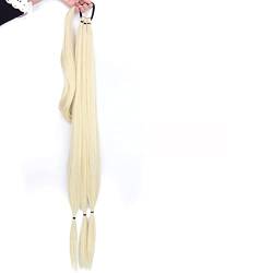 Pferdeschwanz-Erweiterung Synthetische lange geflochtene Pferdeschwanz-Haarverlängerungen 85 cm natürlicher blonder geflochtener Pferdeschwanz mit elastischem Haarband for Frauen für Damen Daily Wear von FFNUM