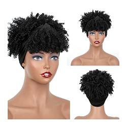 Pferdeschwanz-Erweiterung Synthetischer Kinky Curly Chignon mit Pony Short Drawstring Pferdeschwanz-Verlängerung for Frauen Afro High Puff Synthetic Hair Bun Hairpieces für Damen Daily Wear (Color : von FFNUM