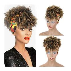 Pferdeschwanz-Erweiterung Synthetischer Kinky Curly Chignon mit Pony Short Drawstring Pferdeschwanz-Verlängerung for Frauen Afro High Puff Synthetic Hair Bun Hairpieces für Damen Daily Wear (Color : von FFNUM