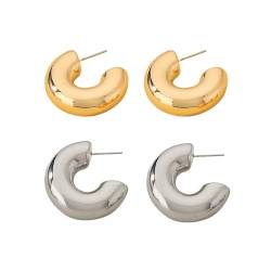 Chunky Gold Creolen Ohrringe für Damen Leichte Dicke Kreolen Ohrringe Hypoallergen Modeschmuckgeschenke für Frauen und Mädchen (Gold) von FFWTPY