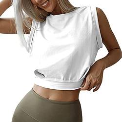 Damen Sport Tank Tops Ärmelloses Workout Crop Top Yoga Fitness Shirt Running T-Shirts Sommer Trainieren Lässig Oberteile Funktions Shirt von FFWTPY