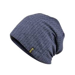 FFWTPY Beanie Mütze für Damen Herren Jersey Baumwoll Mütze Leichte Slouch Hut Schädel Cap Wintermütze für Sport Fitness Laufen Skifahren Radfahren Snowboarden Klettern Training Freizeit (blau) von FFWTPY