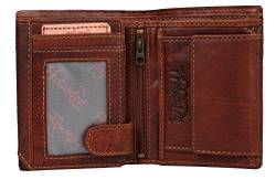 FFelsenfest Leder-Geldbörse-Herren Hochformat | ECHT LEDER - pflanzlich gegerbt | 12,5x9,5x3cm | Herrenbörse mit Reißverschluss (cognac) von FFelsenfest