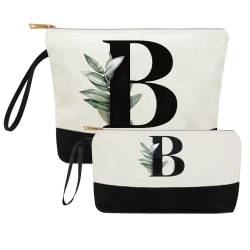 FFpaw A-Z Personalisiertes Make-up-Taschen-Set, Monogramm-Make-up-Tasche, große Kosmetiktasche, Reise-Kulturbeutel, niedliches Make-up, Reißverschluss, Reisezubehör, Tasche, Geburtstagsgeschenk, von FFpaw