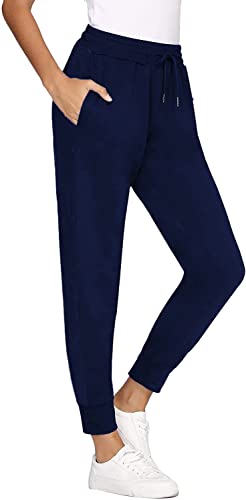 FGFD&OU Jogginghose Damen Sporthose Damen Baumwolle Sweathose für Frauen Jogging Hose Lang Mädchen Trainingshosen Slim Fit Jogger Sweatpants Freizeithose Sportwear für Damen (Marineblau, 3XL) von FGFD&OU