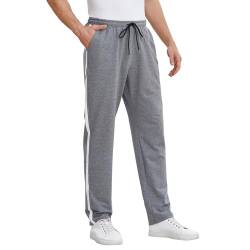 FGFD&OU Jogginghose Herren Lang Baumwolle, Sporthose Herren, Freizeithose Trainingshose Männer, Sport Hosen Sweatpants Joggers, Laufhose Yogahose (Tiefgrau, XL) von FGFD&OU