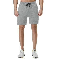 FGFD&OU Shorts Herren Baumwolle Kurz Hosen Jogginghose Kurze Sporthose Sommerhose Sweathose Atmungsaktive Laufshorts Trainingshose zum Fitness Running Gym Basketball Yoga für Sommer (Z-Hellgrau, S) von FGFD&OU