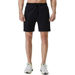 FGFD&OU Shorts Herren Baumwolle Kurz Hosen Jogginghose Kurze Sporthose Sommerhose Sweathose Atmungsaktive Laufshorts Trainingshose zum Fitness Running Gym Basketball Yoga für Sommer (Z-Schwarz, XXL) von FGFD&OU