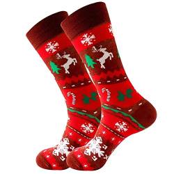 FGFD&OU Socken für Herren und Damen Weihnachtssocken Unisex Lustige Bunte Socken Kuschelsocken Baumwollsocken Christmas Socks weihnachtsgeschenke für Männer und Frauen (Stil4) von FGFD&OU