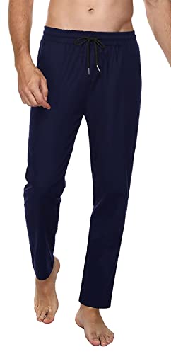 Jogginghose Herren Baumwolle Lange Hosen für Männer Trainingshosen Sporthose Sweathose Jogginghose Jogger Sweatpants Freizeithose Fitnessstudio Laufhosen Sommer und Winter (Blau, XXL) von FGFD&OU