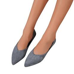 Ballerinas Damen Geschlossene Ballettschuhe Elegante Flats Ballerina Schuhe Damenschuhe Slip On Kleid Schuhe Wildleder Spitze Flache Schuhe Mary Jane Halbschuhe Tanzschuhe Bequeme Schuhe Gr.37-42 von FGUUTYM