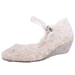Crystal Prinzessin Schuhe Mädchen, Elegant rutschfest Ballerinas Mädchen Mary Jane Flats Schuhe Sandalen Mädchen 29 Mädchen-Kleidschuhe Kinder Hochzeit Party Performance Kleid Schuhe von FGUUTYM