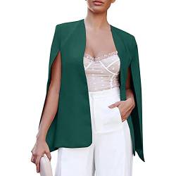 Damen Cape Blazer Split Sleeve Open Front Casual Jacke Mantel Arbeitskleidung Poncho Cape Elegant GeöFfnet Solide Jacke Jacken Anzug Slim Cocktail Blazers Damenmmode Fashion Umhang Blazer Mantel von FGUUTYM