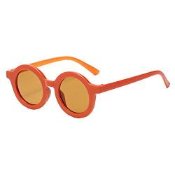 FGUUTYM Blaulicht Filter Round Frame Kinder-Sonnenbrille mit -Schutz Brille Mit Locher (Orange, One Size) von FGUUTYM