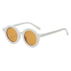 FGUUTYM Blaulicht Filter Round Frame Kinder-Sonnenbrille mit -Schutz Brille Mit Locher (White, One Size) von FGUUTYM