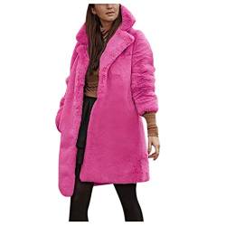 FGUUTYM Damen Winter Kunstpelz Mantel Jacken Damen Warmer Pullover Outwear Mantel Meliert Damen (Pink, L) von FGUUTYM