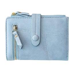 FGUUTYM Halter kleine kleine Frauen Portemonnaie Geldbörse weibliche Geldbörse Brieftasche Für Impfausweis (Blue, One Size) von FGUUTYM