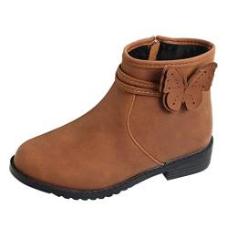 FGUUTYM Kinderschuhe 20 MäDchen Kurze Stiefel Stiefeletten mit Seitlicher Reißverschluss Schlupfstiefel Kinderstiefel Rutschfest Freizeitstiefel Reitstiefel Herbst und Winter Ankle Boots von FGUUTYM