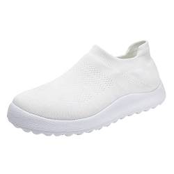 FGUUTYM Mode Sommer Männer Sportschuhe Flachboden Leicht Slip On Fliegen Gewebtes Mesh Atmungsaktiv Bequem Einfarbig Lässiger Stil Schuhe Herren Herbst Wasserdicht von FGUUTYM