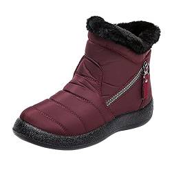 FGUUTYM Plus Samt Winterstiefel Damen Schneestiefel Ankle Boots Wasserdicht Verdicken Snow Boots Winter Warme Gefüttert Winterschuhe Rutschfest Thermostiefel Knöchel Schuhe Für Frauen von FGUUTYM