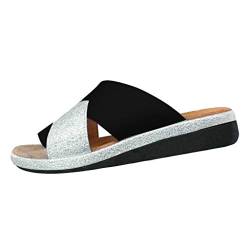 FGUUTYM Schuhe mit Dicke Sandale auf dem Boden Keil Absatz Sandalen Clip-Zehen Sommer-Beach Schuhe Damen Schuhe Absatz (Black, 43) von FGUUTYM