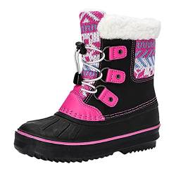 FGUUTYM Winterschuhe Kinder Wasserdicht Warm Gefüttert Winterstiefel Kinder Winterschuhe Jungen Winterboots Outdoor Rutschfeste Schneestiefel Winterboots Schnneboots Baumwollschuhe Gr 28-37 von FGUUTYM