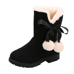 Kinder Stiefel Mädchen 34 - Wärme Gefütterte Halblange Schneeschuh Winterschuhe Plüsch Rutschfest Stiefel Winter Kleinkindschuhe Weichsohlen Schlupfstiefel Bequeme Haushaltsschuhe Boots Schnneboots von FGUUTYM